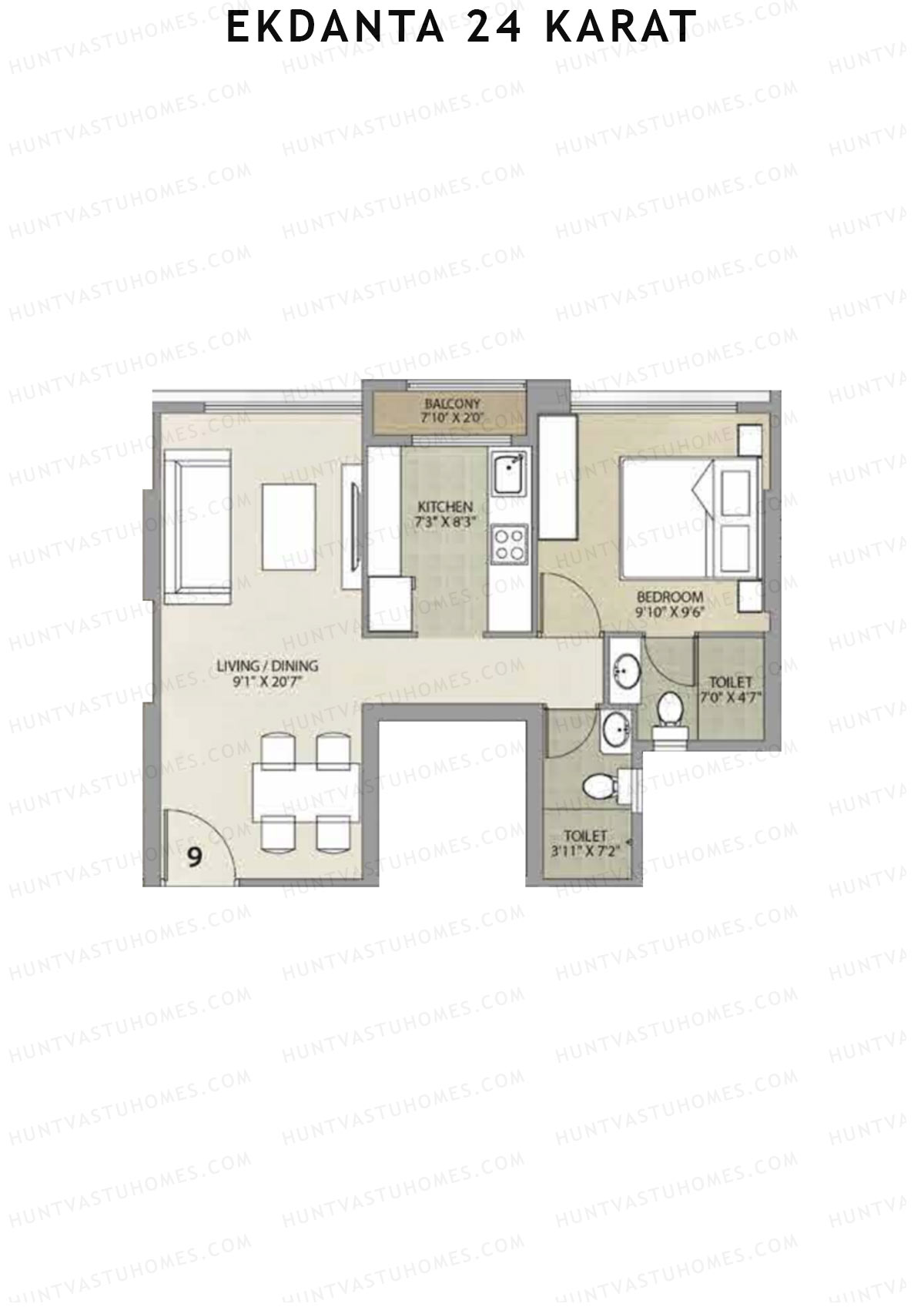 Ekdanta 24 Karat Block A Unit 9 Floor Plan