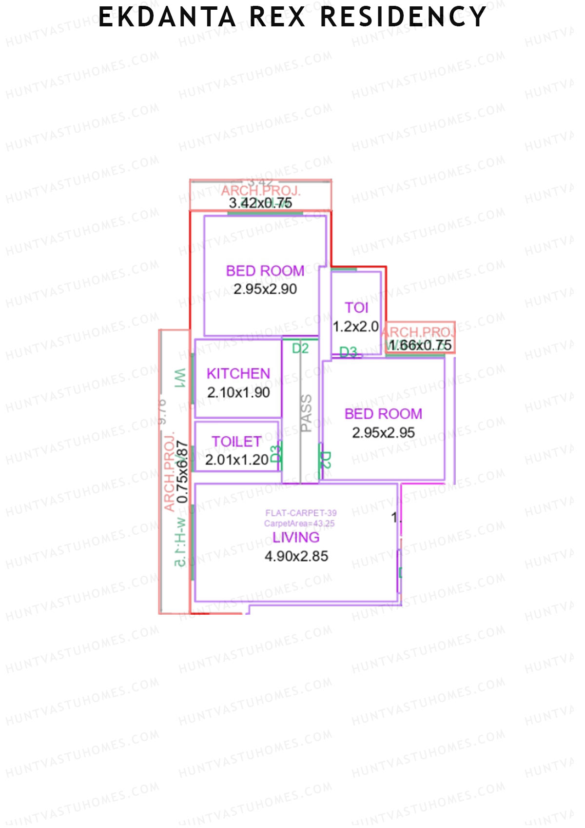 Ekdanta Rex Residency Block A Unit 1 Floor Plan