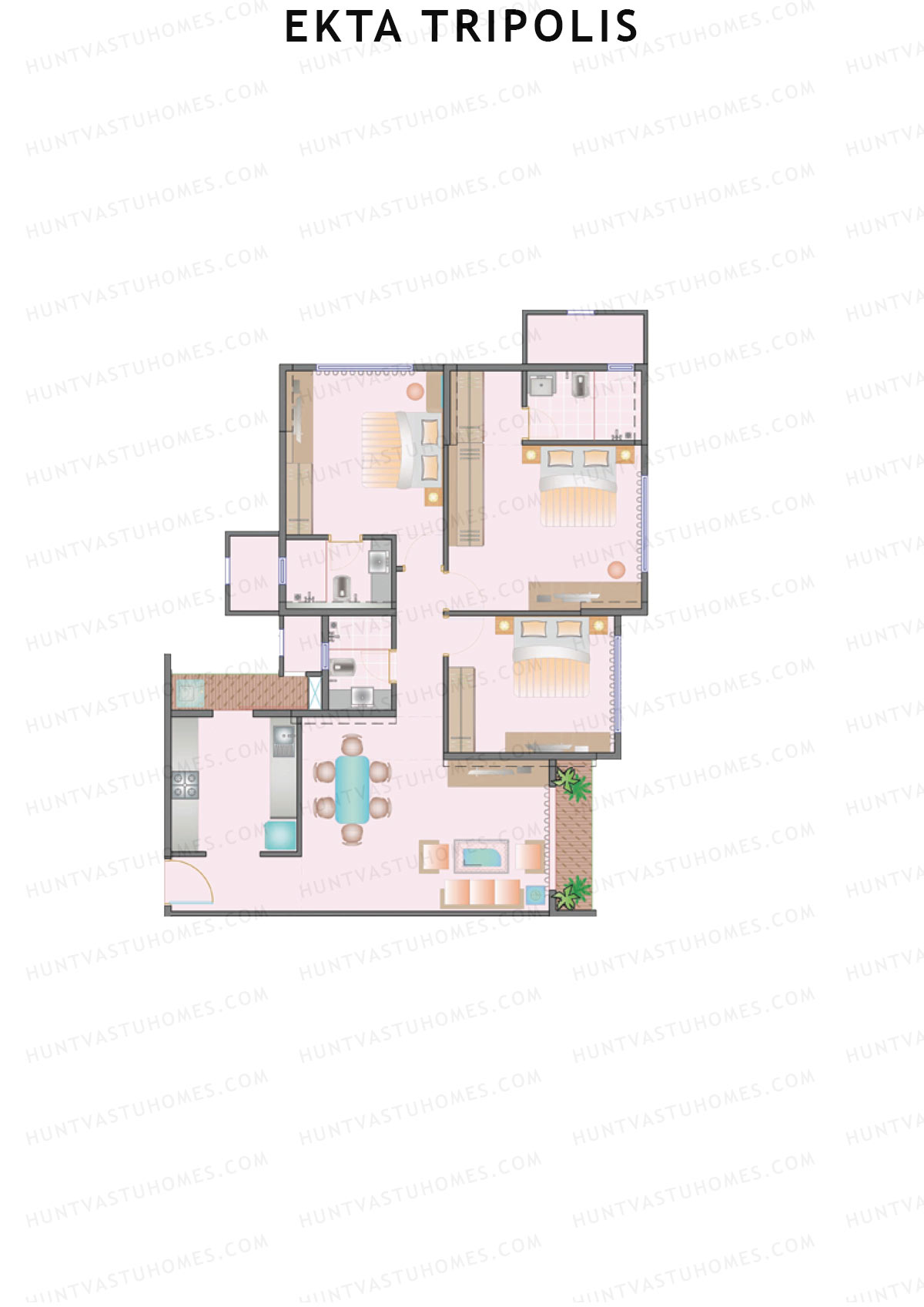 Ekta Tripolis Caliopolis Unit 1 Floor Plan