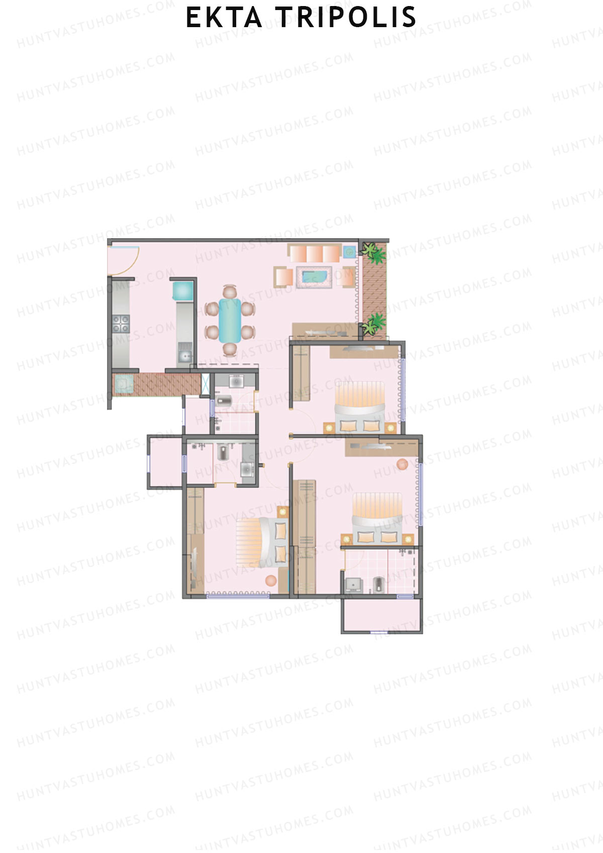 Ekta Tripolis Caliopolis Unit 2 Floor Plan