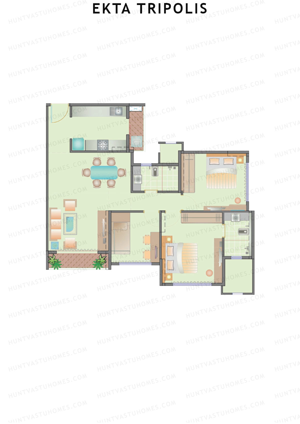 Ekta Tripolis Caliopolis Unit 3 Floor Plan