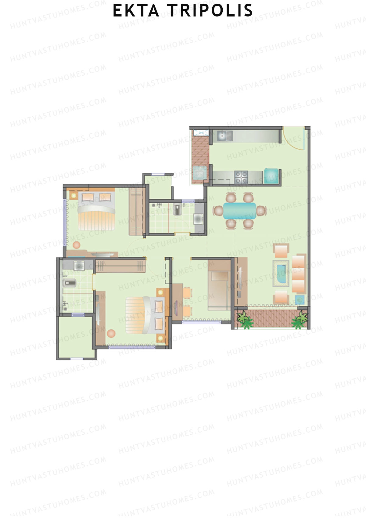 Ekta Tripolis Caliopolis Unit 4 Floor Plan