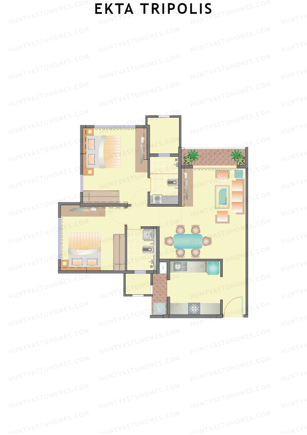 Ekta Tripolis Caliopolis Unit 5 Floor Plan