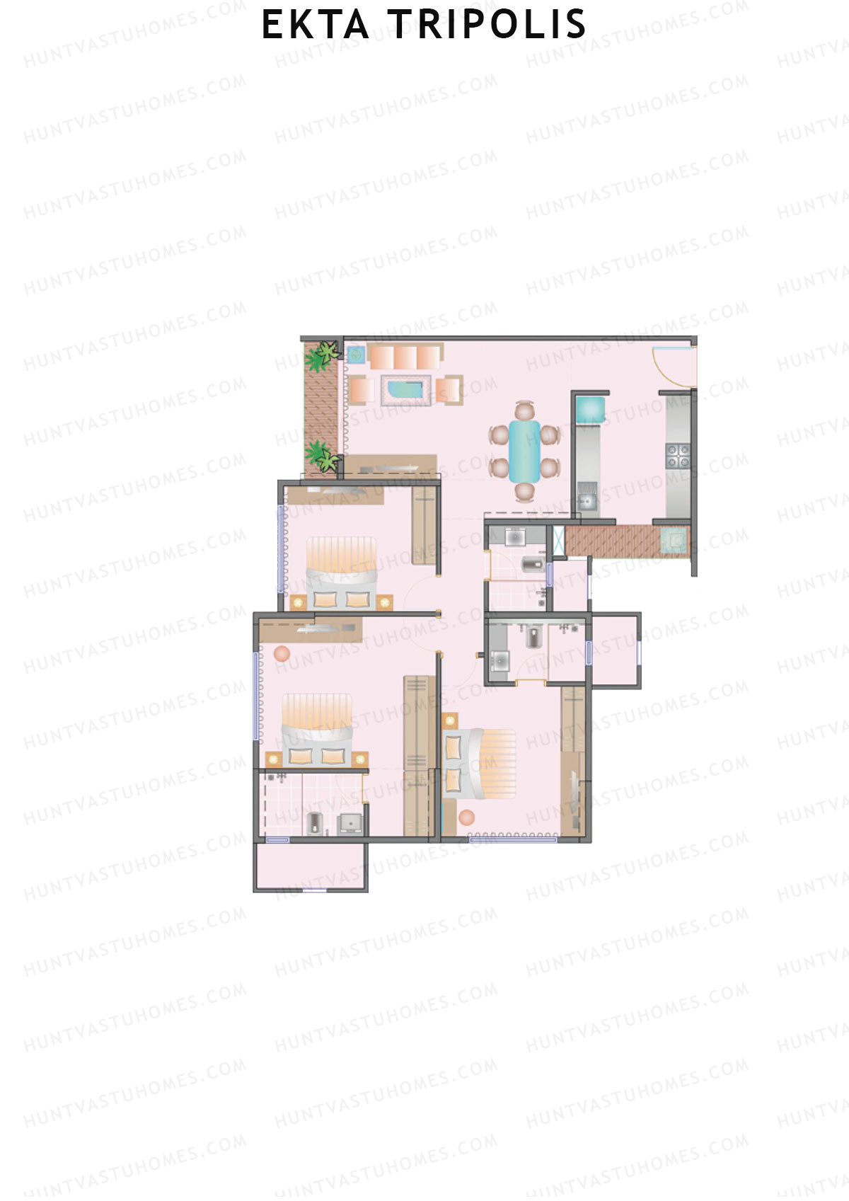 Ekta Tripolis Skypolis Unit 1 Floor Plan