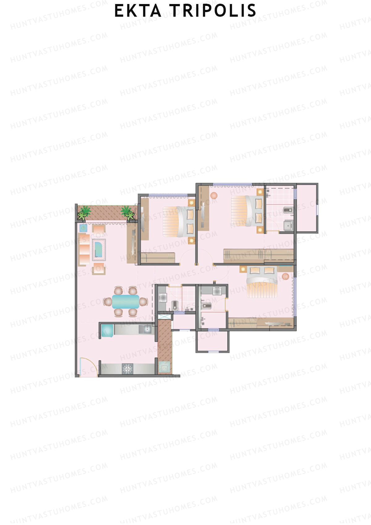 Ekta Tripolis Theopolis Unit 2 Floor Plan