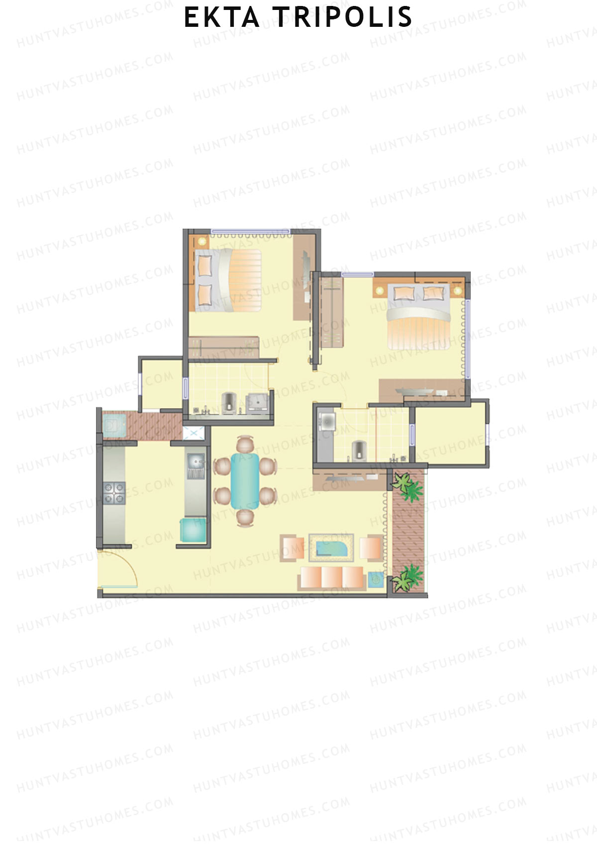 Ekta Tripolis Theopolis Unit 3 Floor Plan