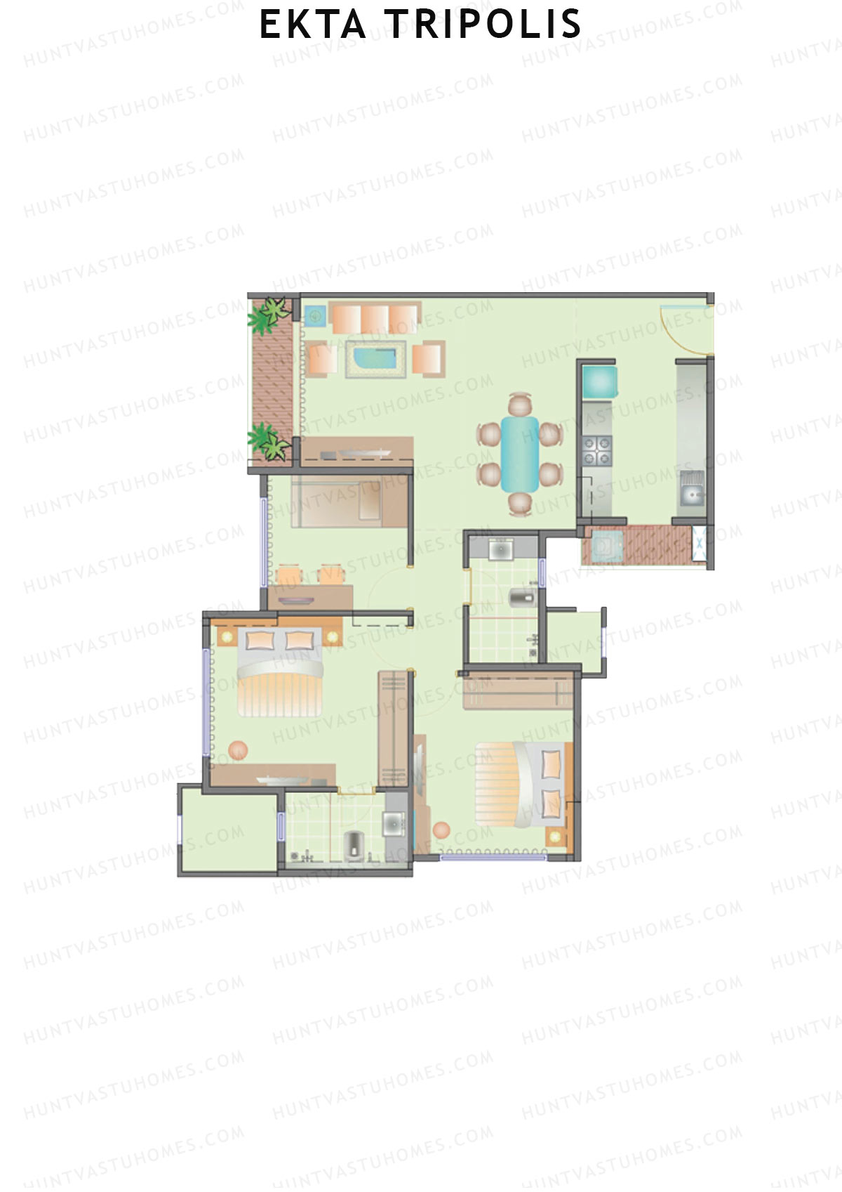 Ekta Tripolis Theopolis Unit 5 Floor Plan
