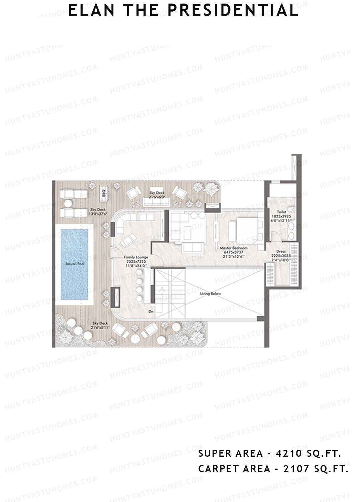 Elan The Presidential Tower 1 Unit 2 (Penthouse) Floor Plan