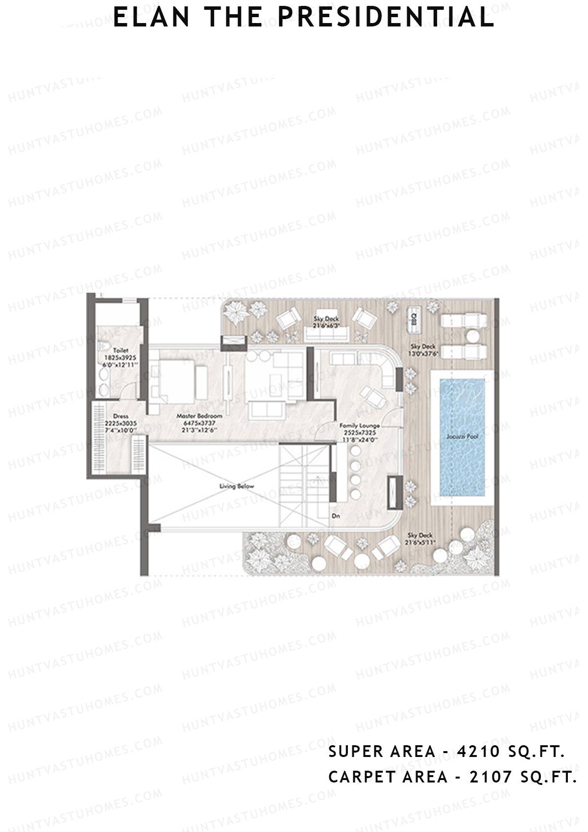 Elan The Presidential Tower 1 Unit 3 (Penthouse) Floor Plan