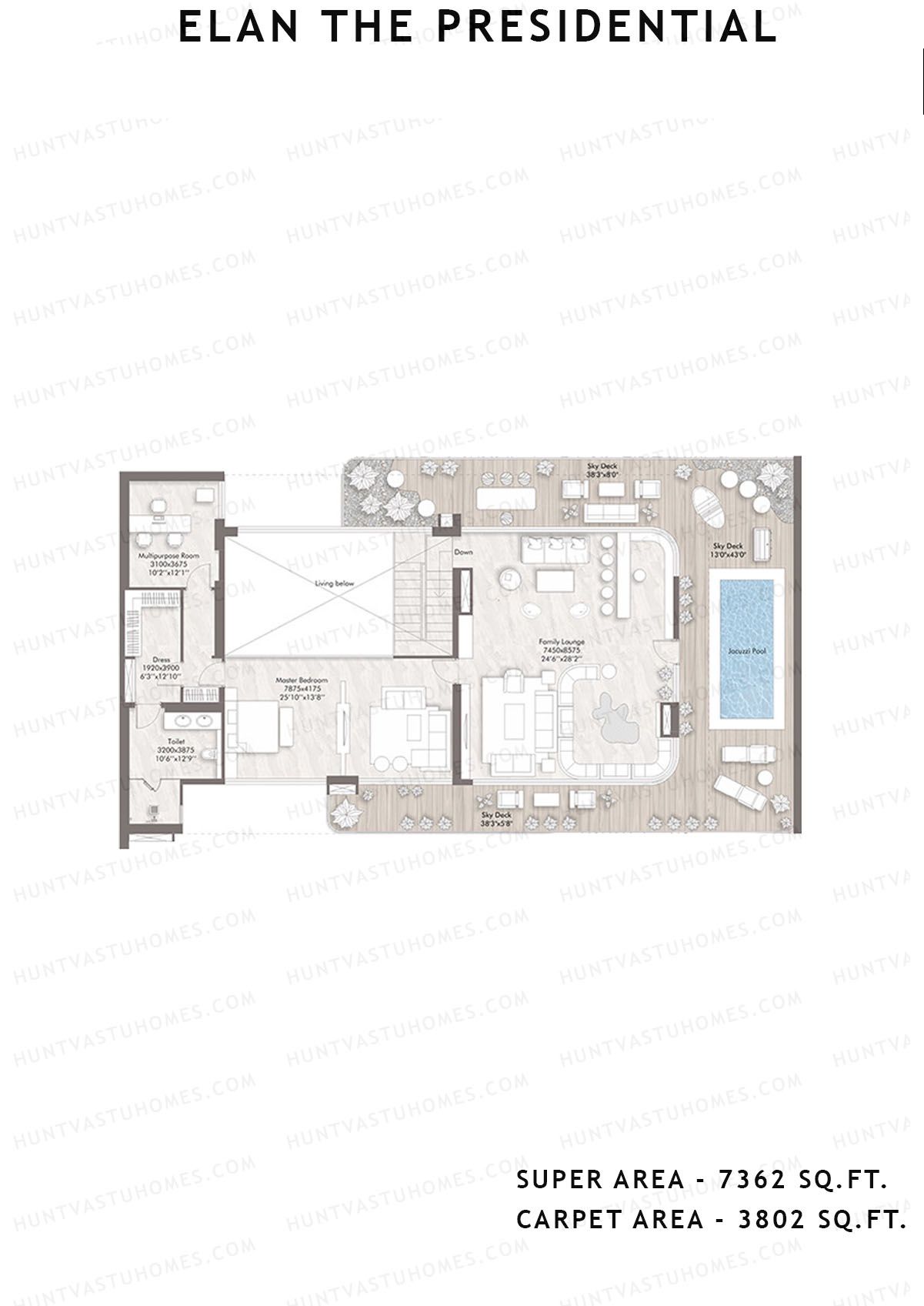 Elan The Presidential Tower 14 Unit 2 (Penthouse) Floor Plan