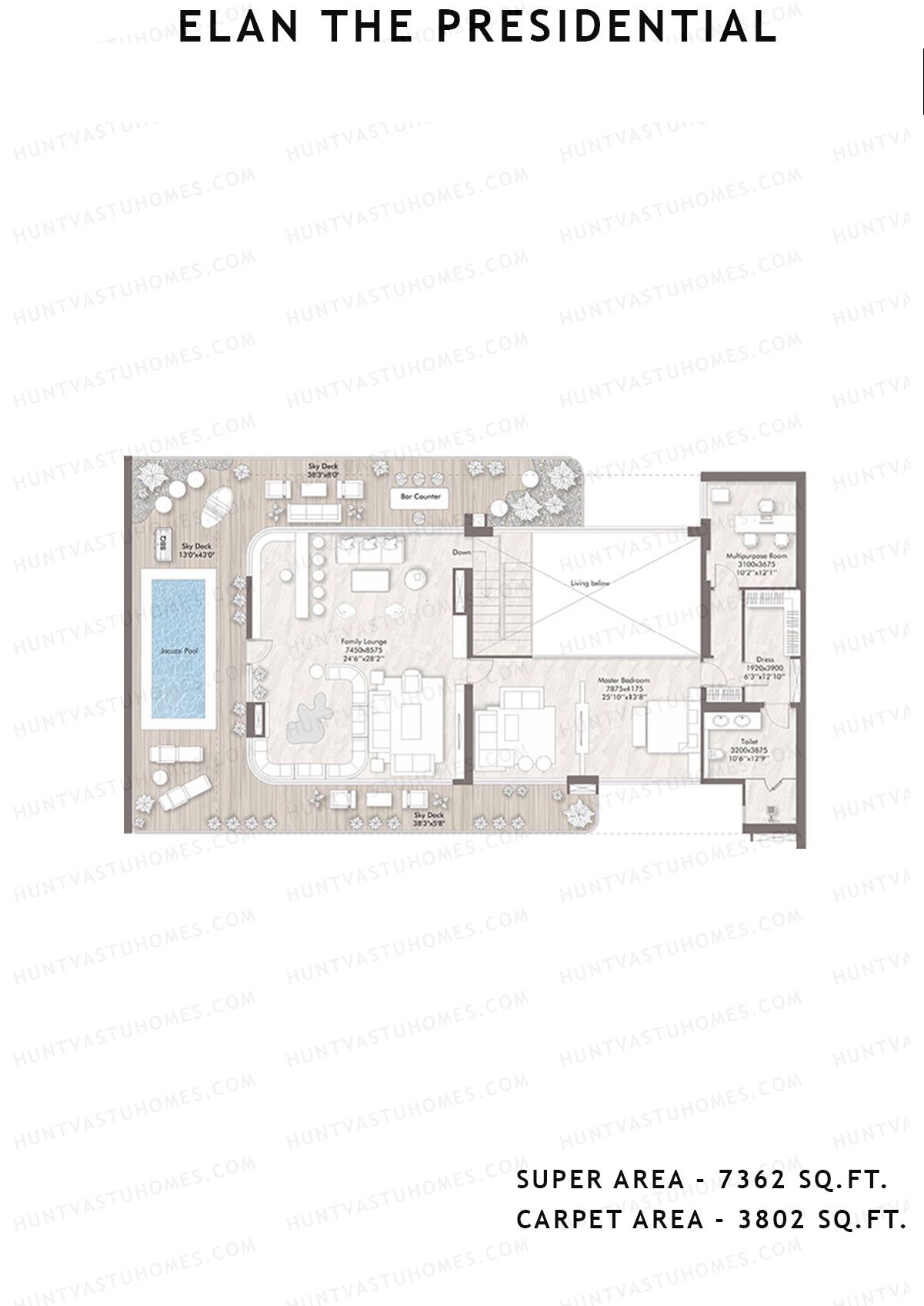 Elan The Presidential Tower 14 Unit 3 (Penthouse) Floor Plan