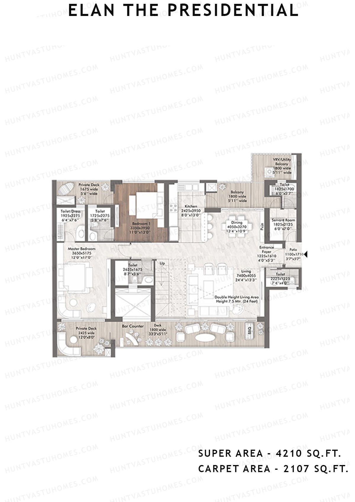 Elan The Presidential Tower 1 Unit 2 (Penthouse) Floor Plan