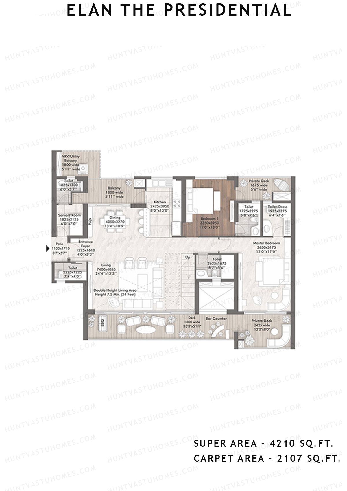 Elan The Presidential Tower 1 Unit 3 (Penthouse) Floor Plan