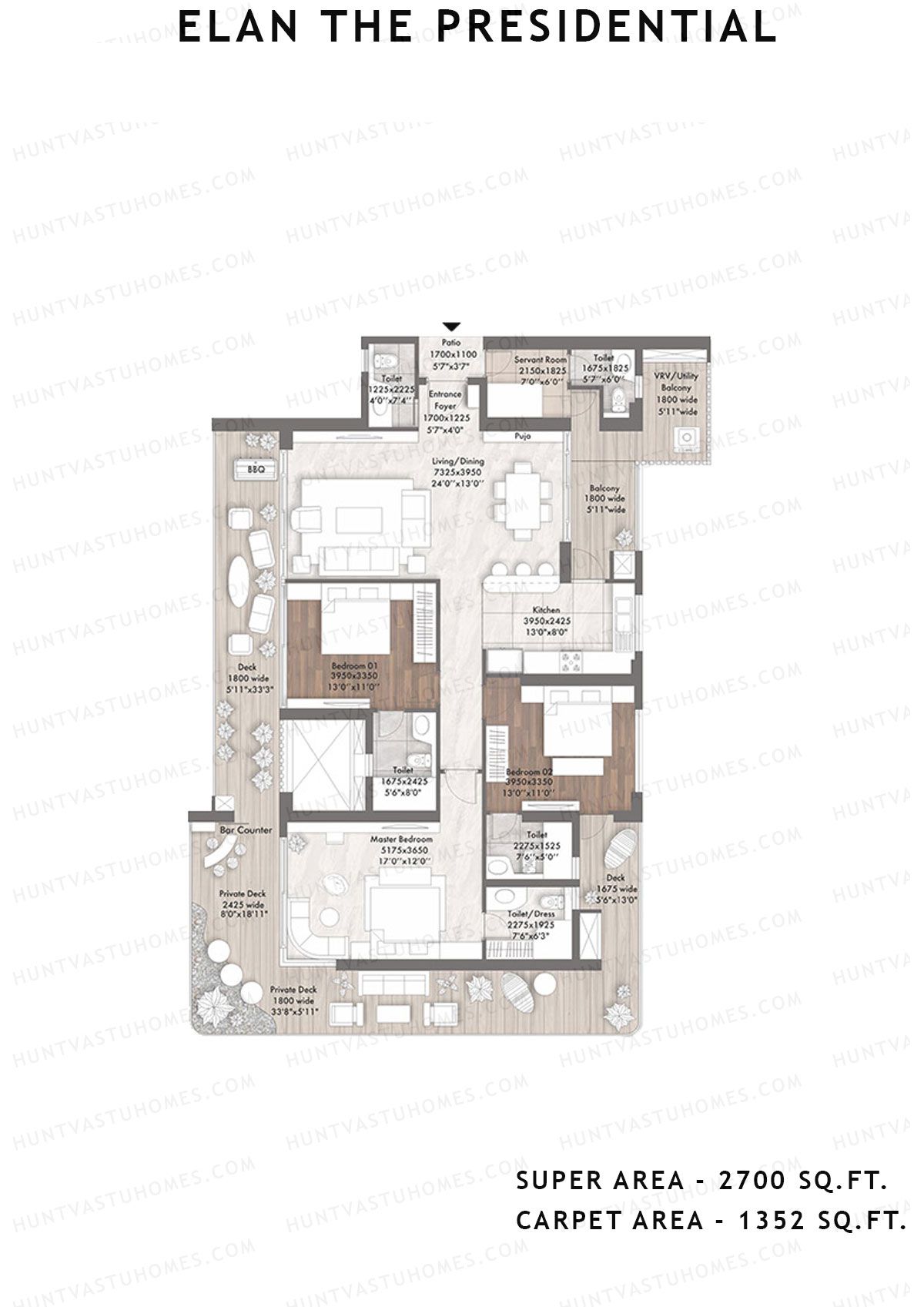 Elan The Presidential Tower 1 Unit 1 Floor Plan