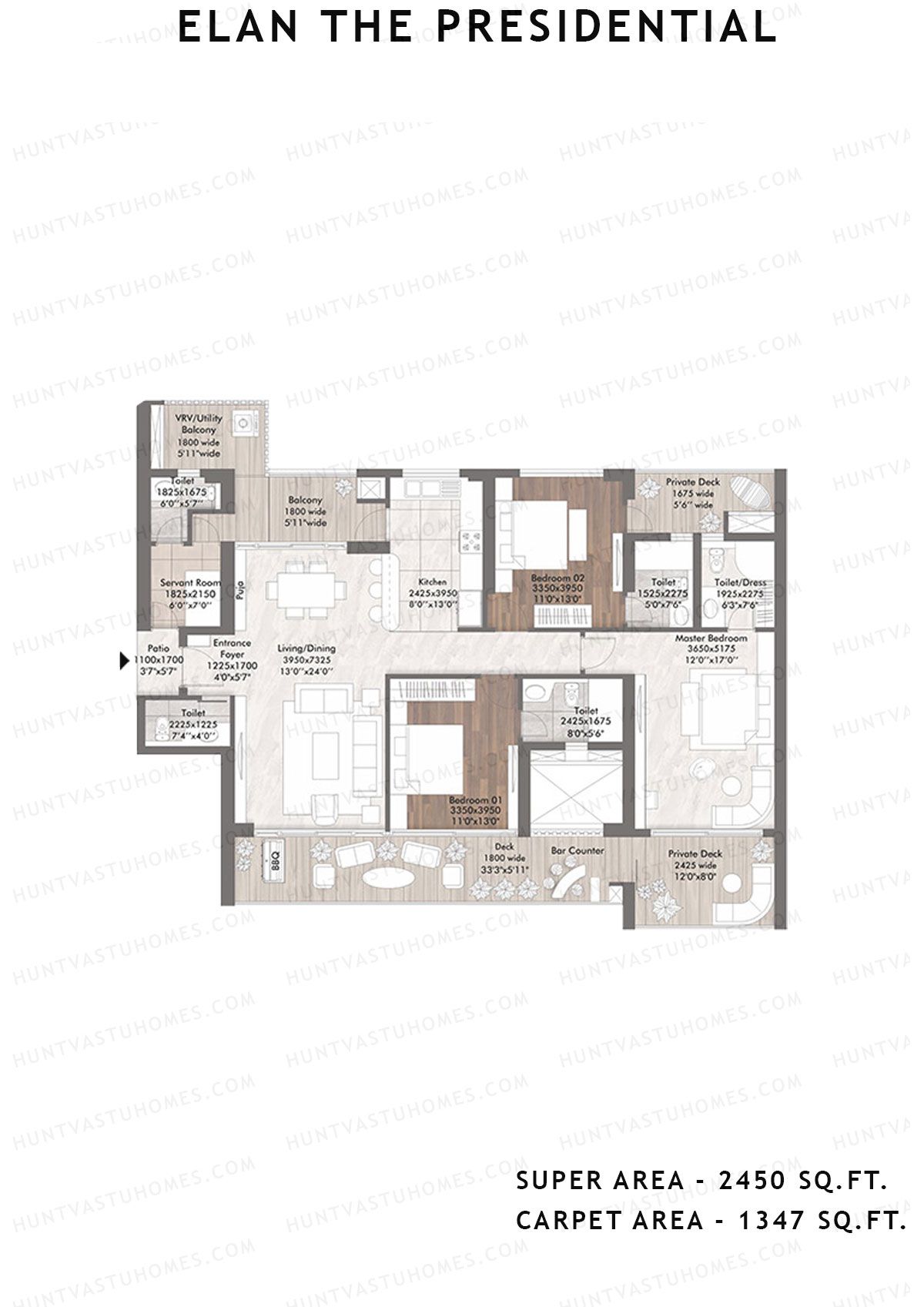 Elan The Presidential Tower 1 Unit 3 Floor Plan