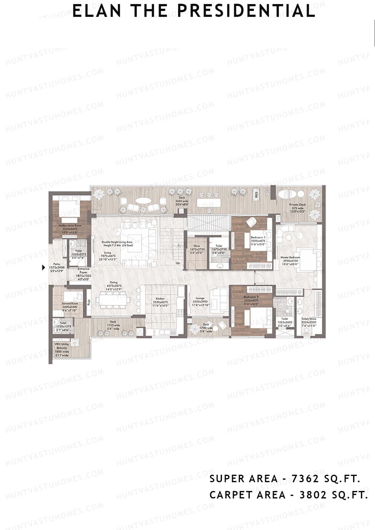 Elan The Presidential Tower 14 Unit 2 (Penthouse) Floor Plan