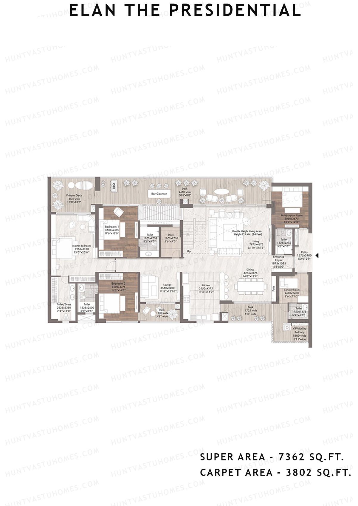 Elan The Presidential Tower 14 Unit 3 (Penthouse) Floor Plan