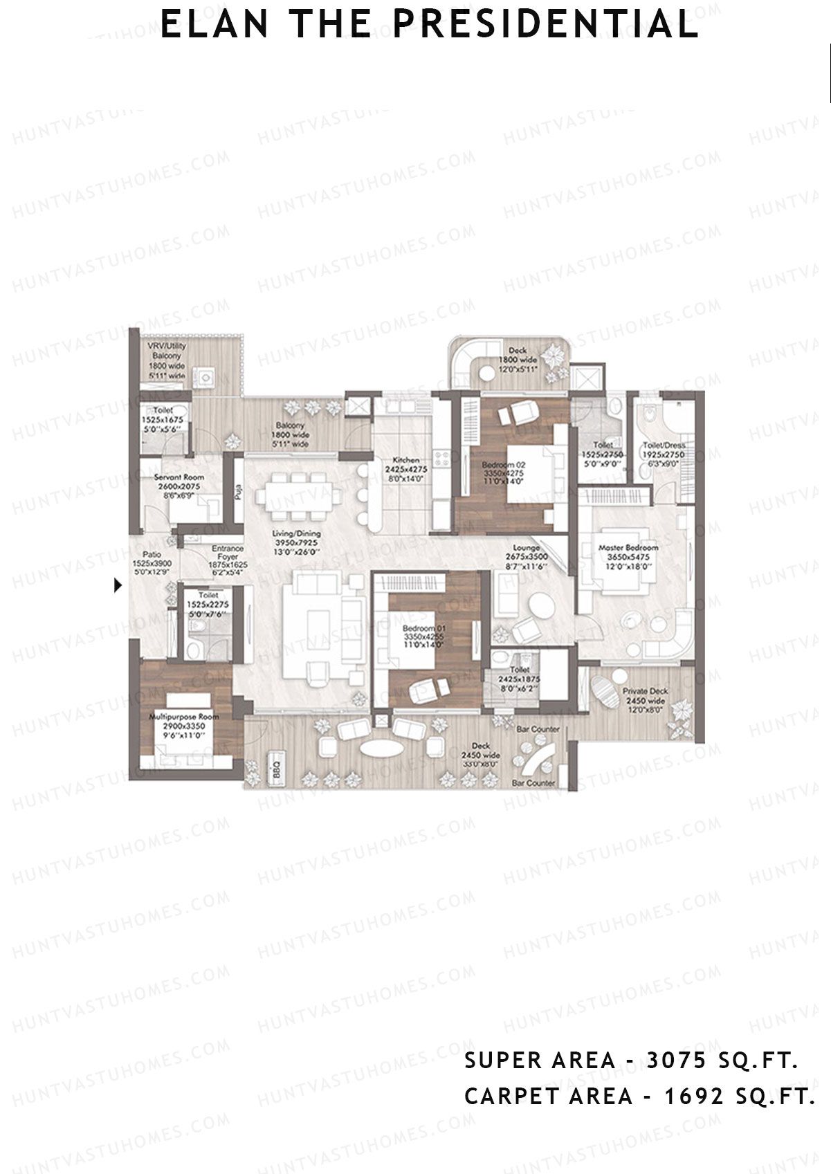 Elan The Presidential Tower 3 Unit 3 Floor Plan