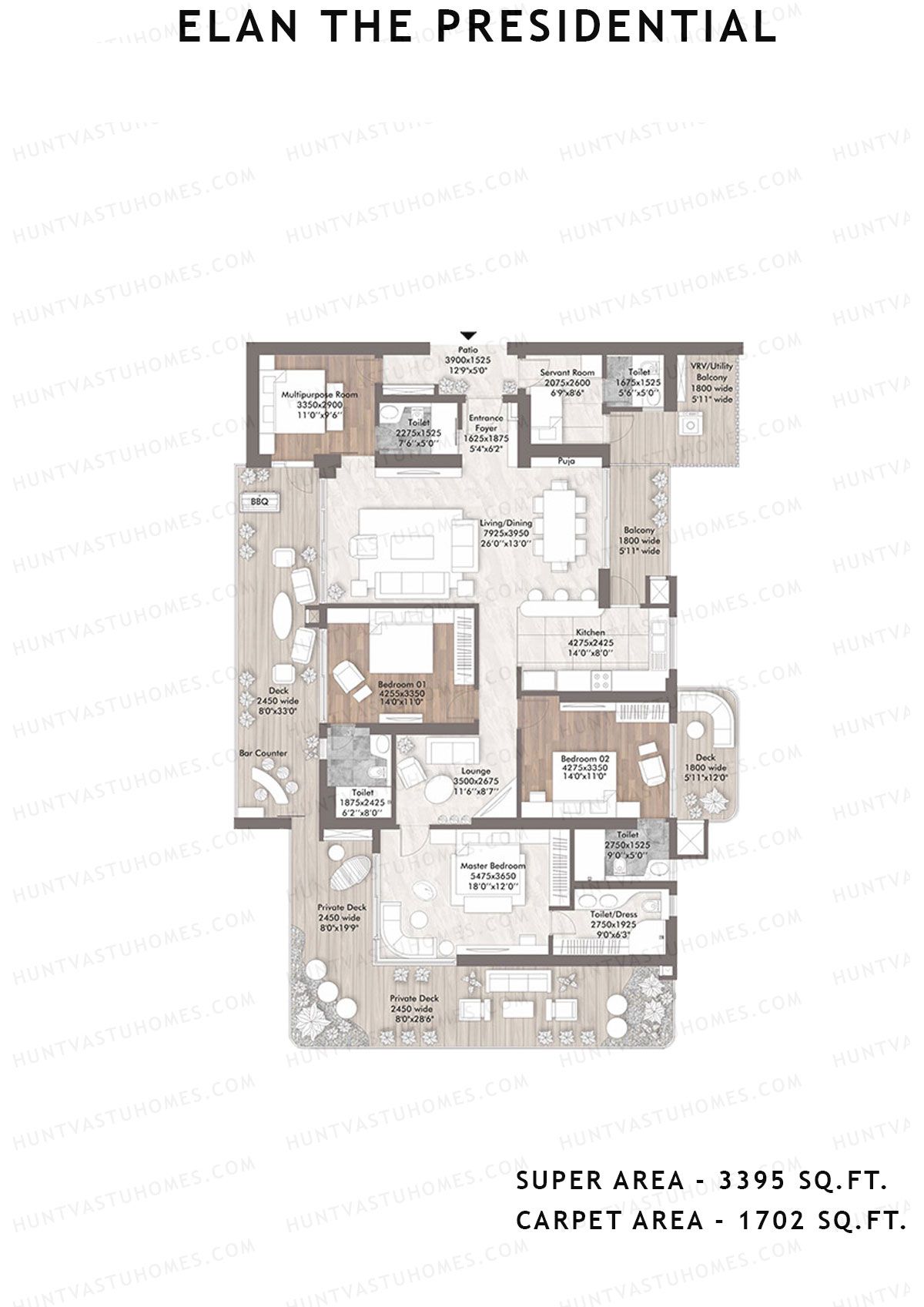 Elan The Presidential Tower 3 Unit 1 Floor Plan