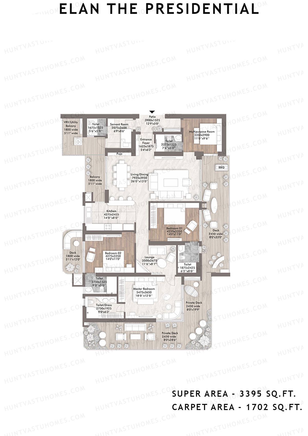 Elan The Presidential Tower 5 Unit 1 Floor Plan