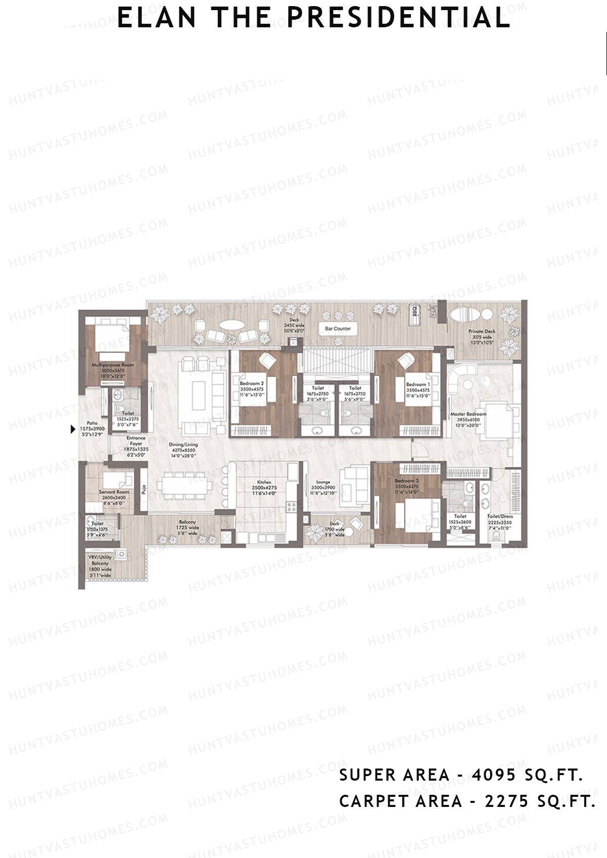 Elan The Presidential Tower 14 Unit 2 Floor Plan