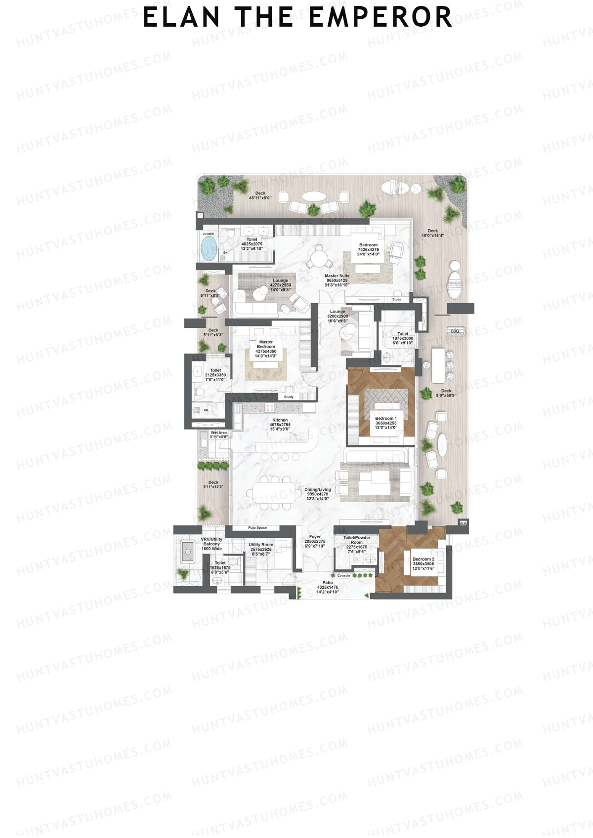 Elan The Emperor Tower 10 Unit 1 Floor Plan