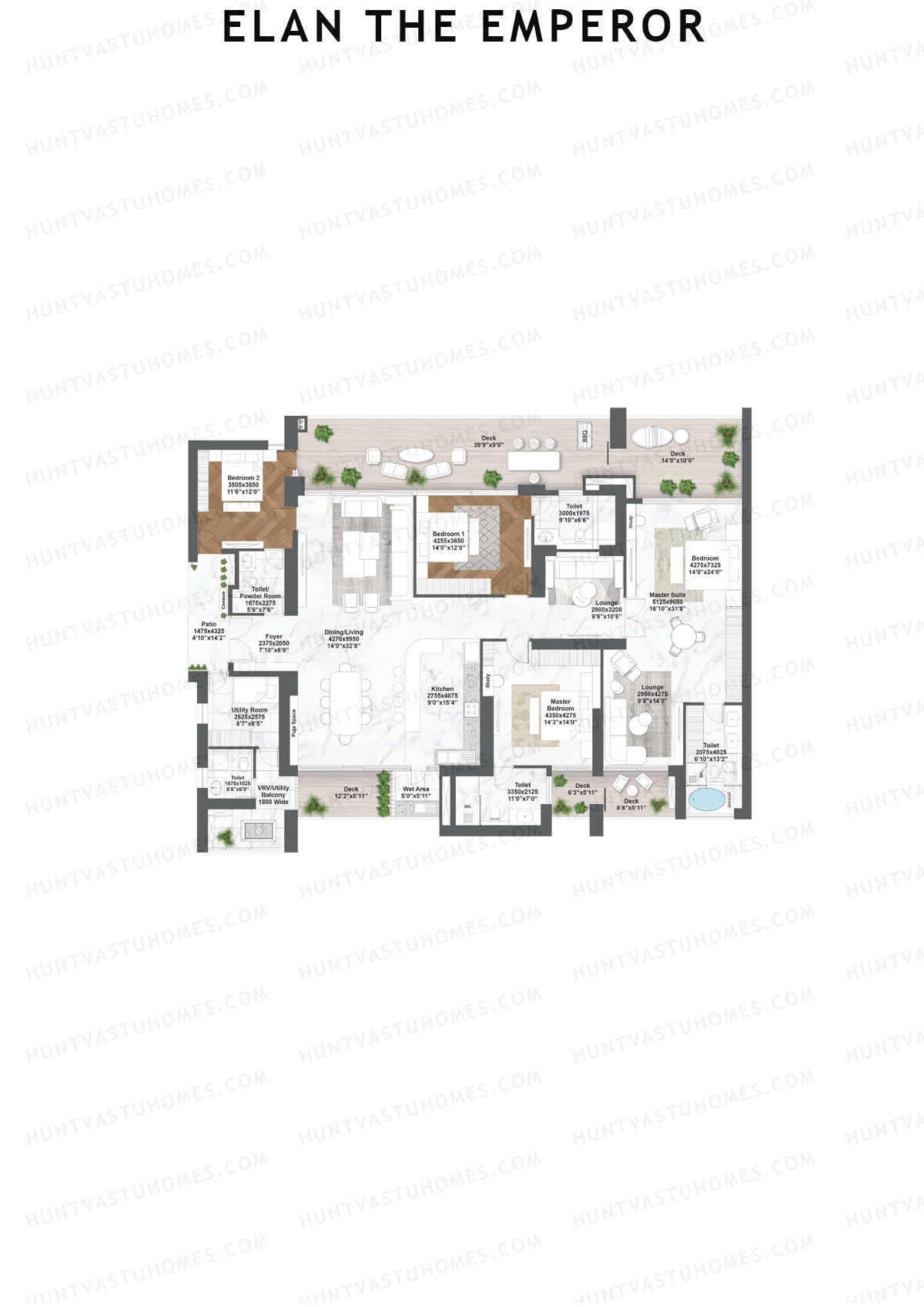 Elan The Emperor Tower 11 Unit 2 Floor Plan