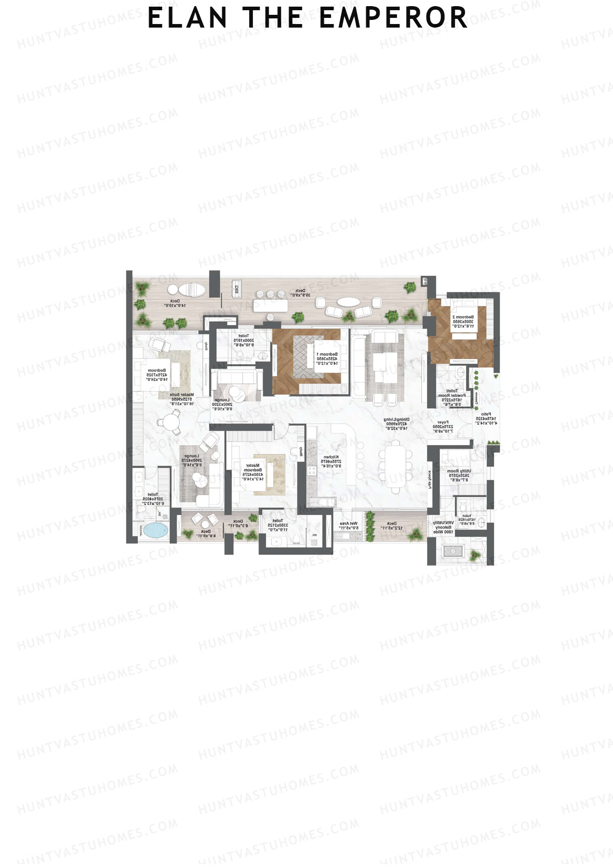 Elan The Emperor Tower 11 Unit 3 Floor Plan