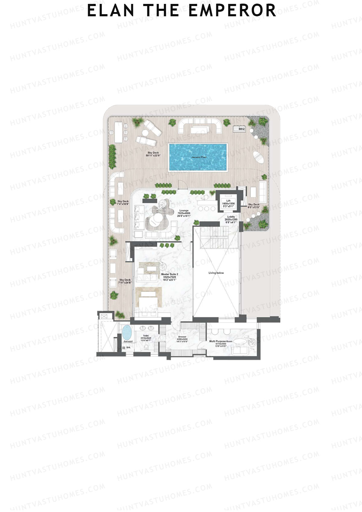 Elan The Emperor Tower 12 Unit 1 Type (Penthouse) Floor Plan