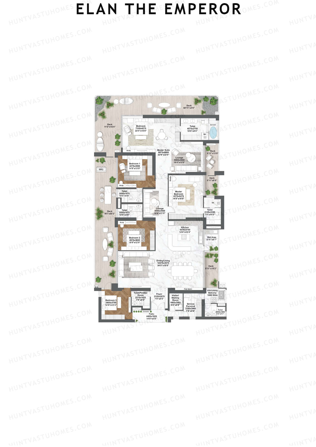 Elan The Emperor Tower 16 Unit 1 Floor Plan