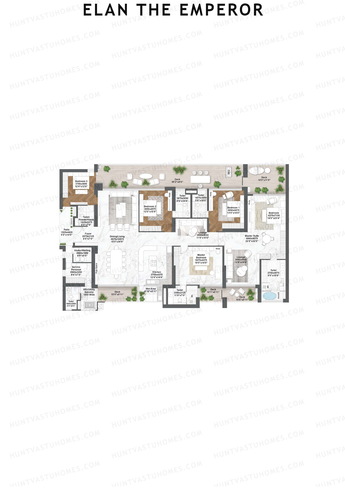 Elan The Emperor Tower 16 Unit 2 Floor Plan