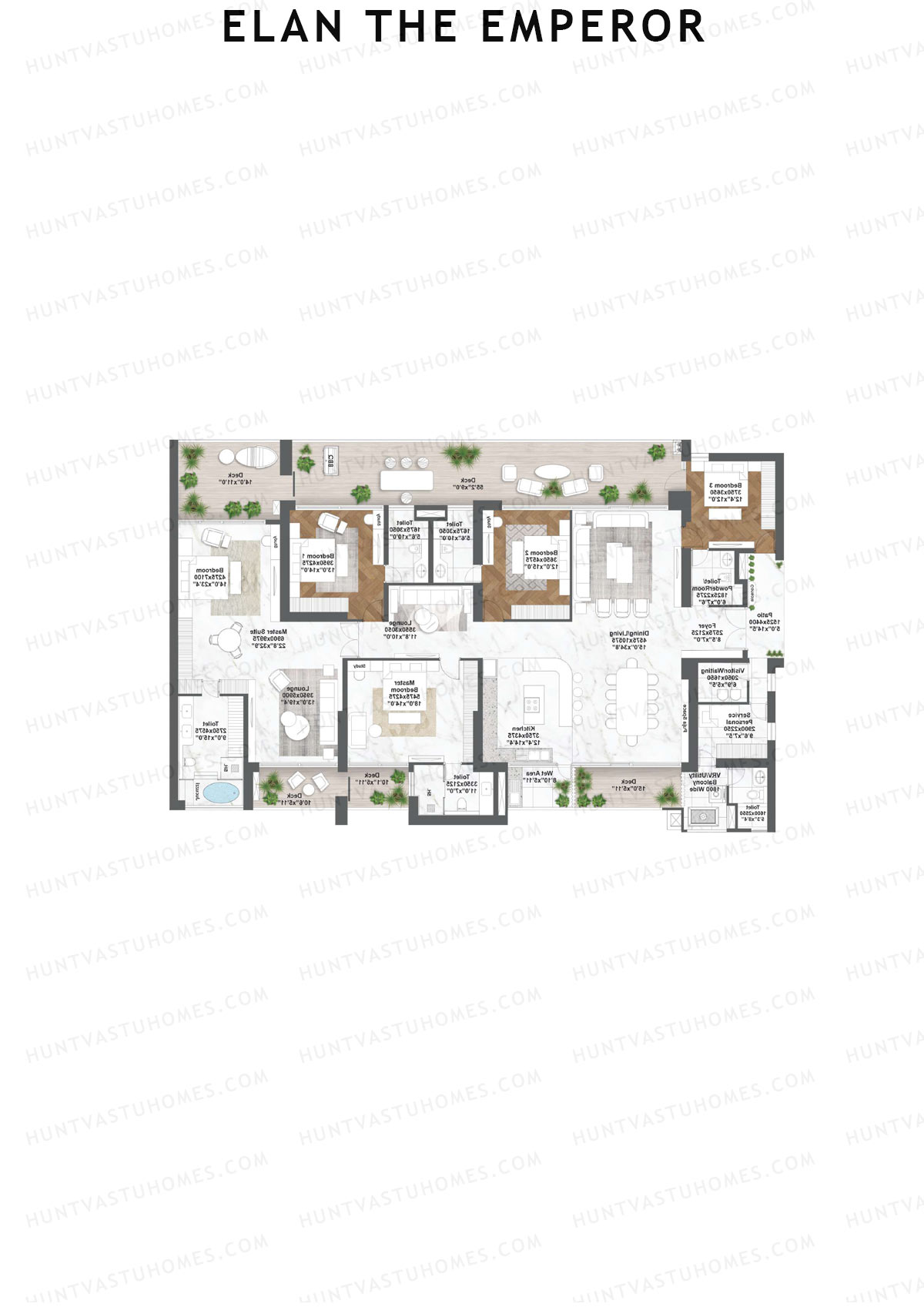 Elan The Emperor Tower 17 Unit 3 Floor Plan
