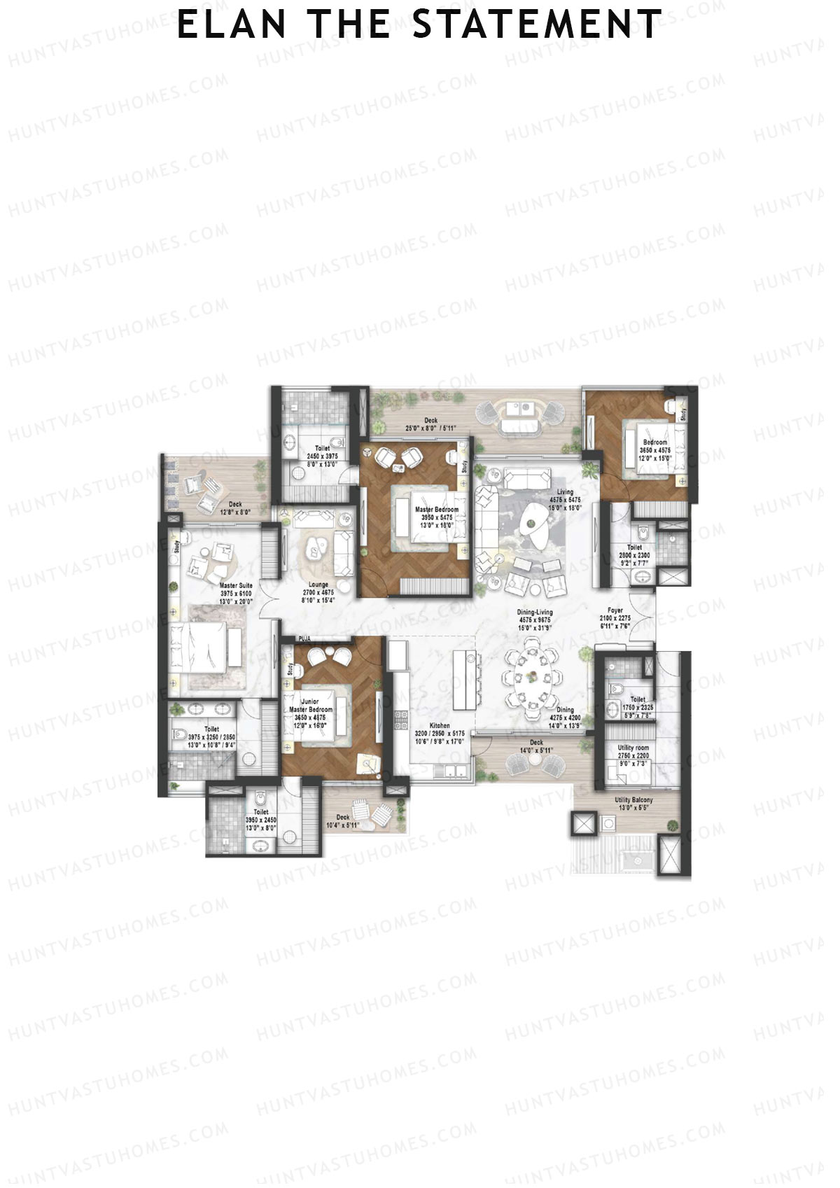 Elan The Statement Tower 1 Unit 1 Floor Plan