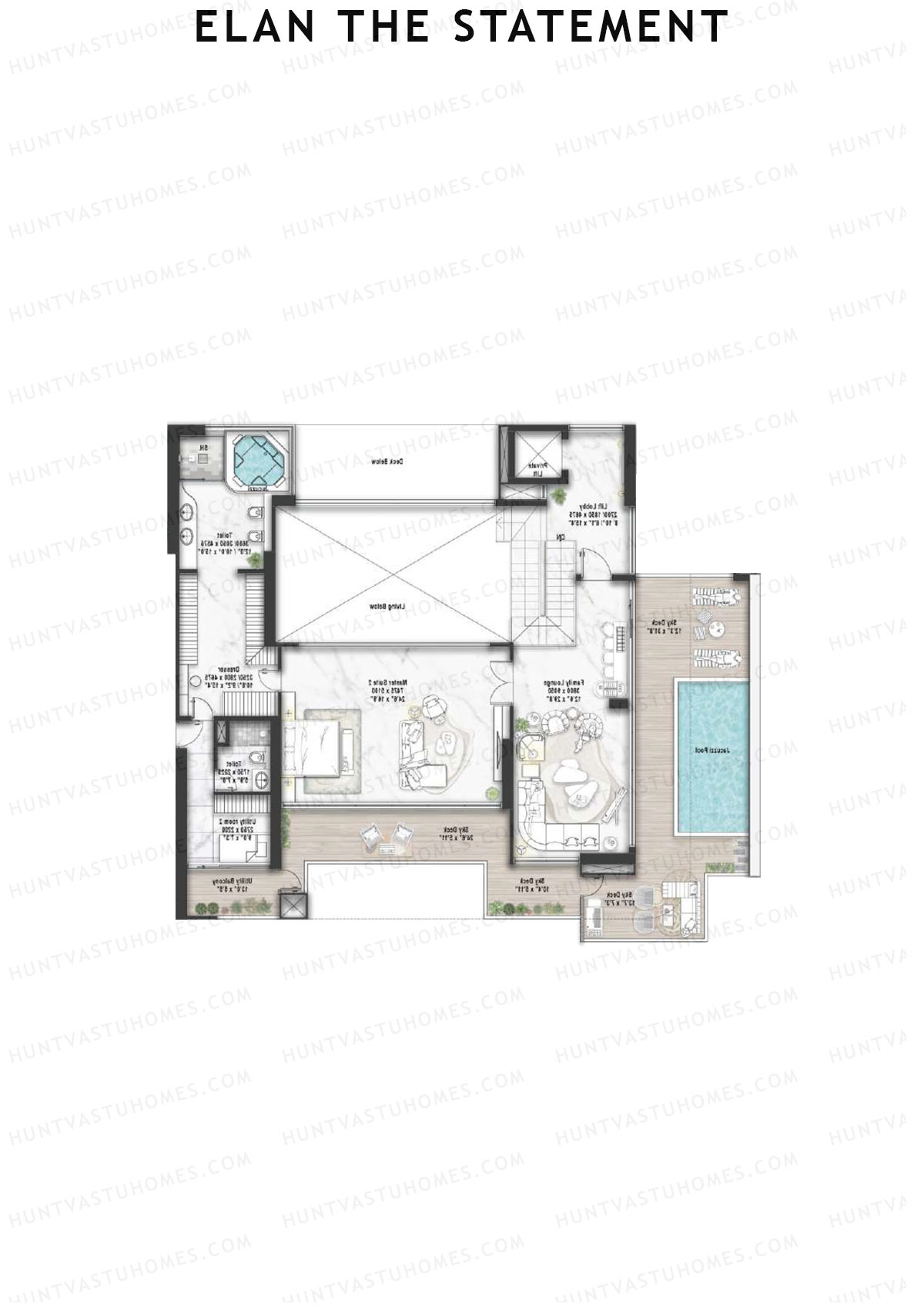 Elan The Statement Tower 1 Unit 2 TYPE PH LW(Penthouse) Floor Plan