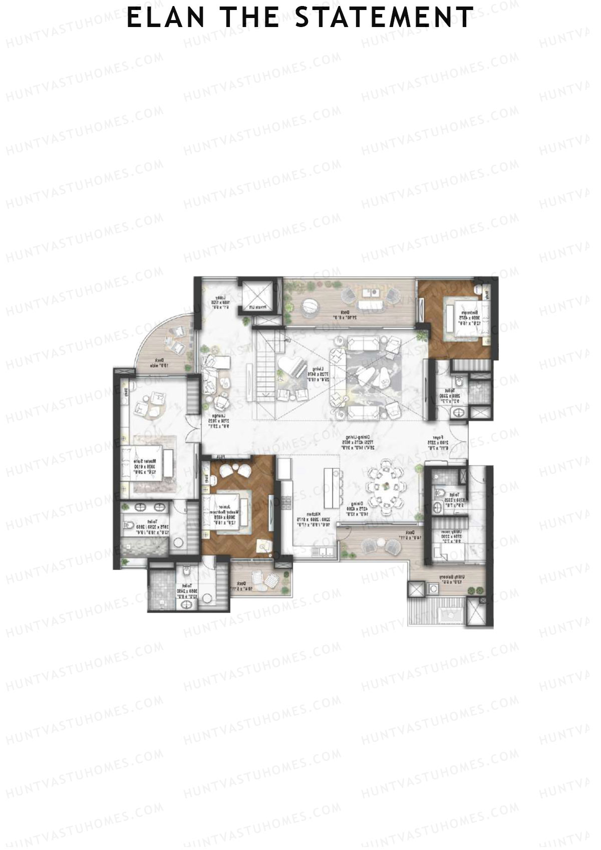 Elan The Statement Tower 2 Unit 1 TYPE PH LW(Penthouse) Floor Plan