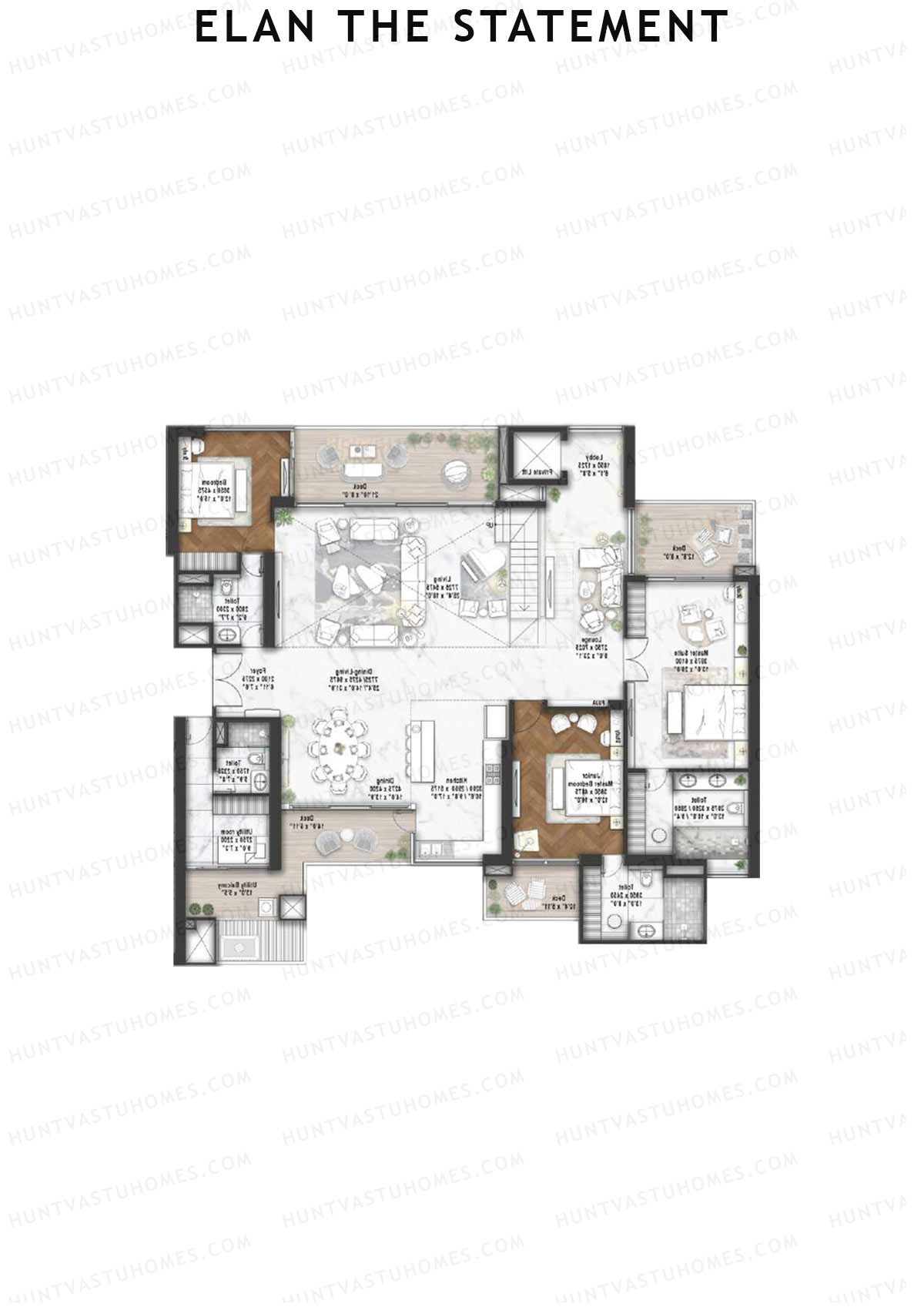 Elan The Statement Tower 2 Unit 2 TYPE PH LW(Penthouse) Floor Plan