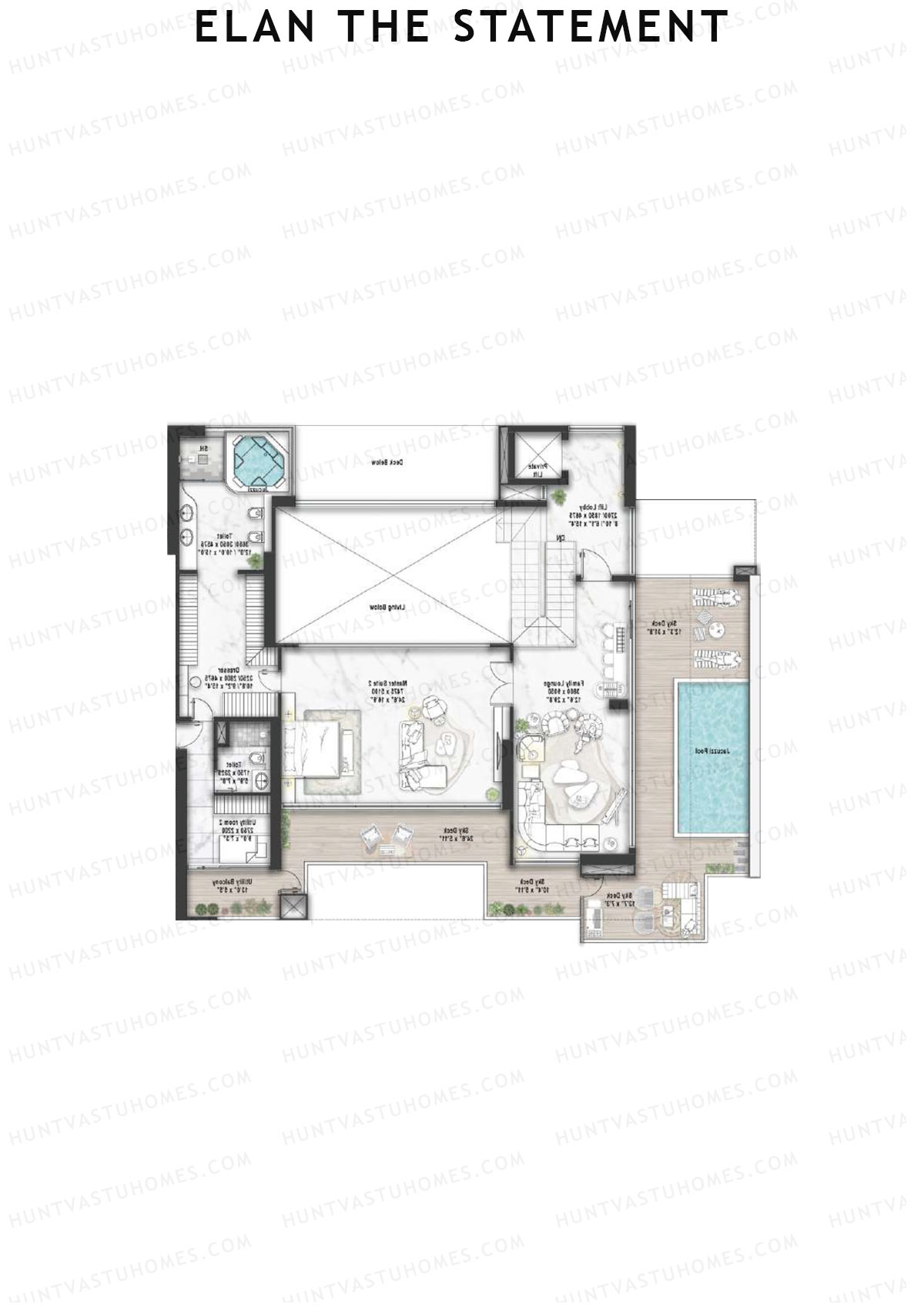 Elan The Statement Tower 2 Unit 2 TYPE PH LW(Penthouse) Floor Plan
