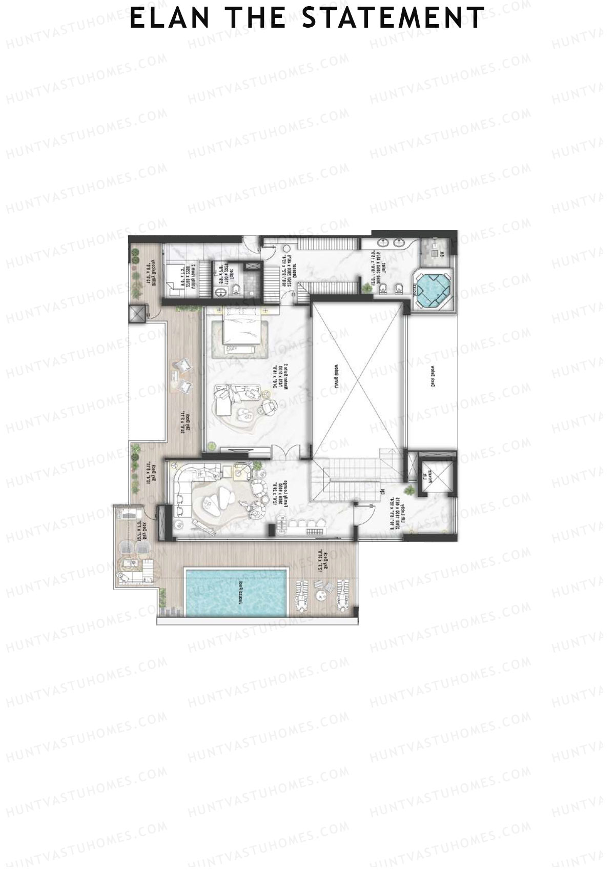 Elan The Statement Tower 3 Unit 2 TYPE PH LW(Penthouse) Floor Plan