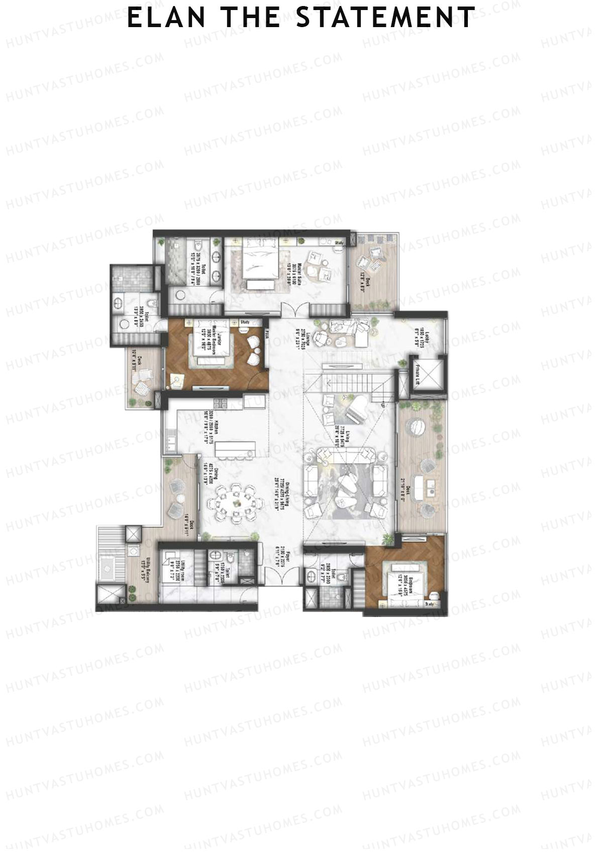 Elan The Statement Tower 4 Unit 1 TYPE PH LW(Penthouse) Floor Plan