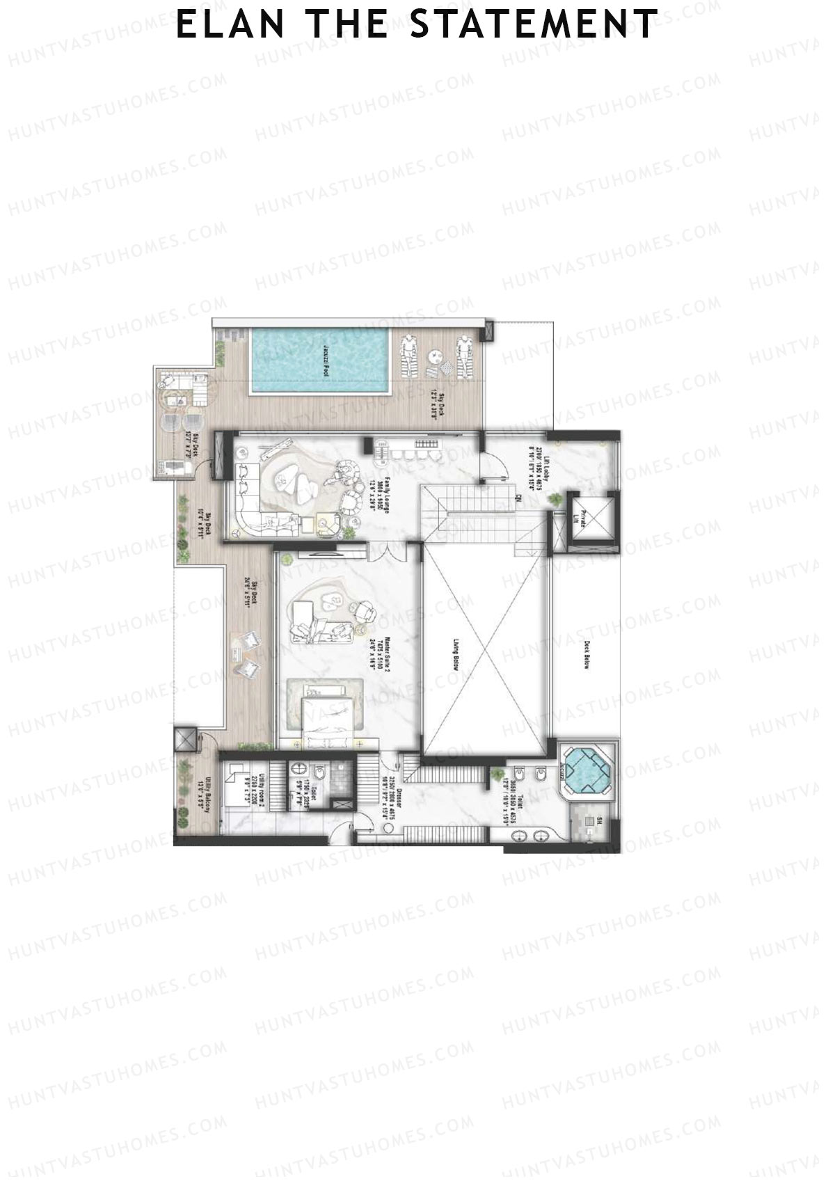 Elan The Statement Tower 4 Unit 1 TYPE PH LW(Penthouse) Floor Plan