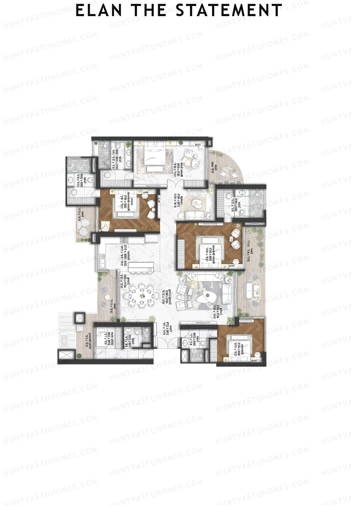 Elan The Statement Tower 5 Unit 1 Floor Plan