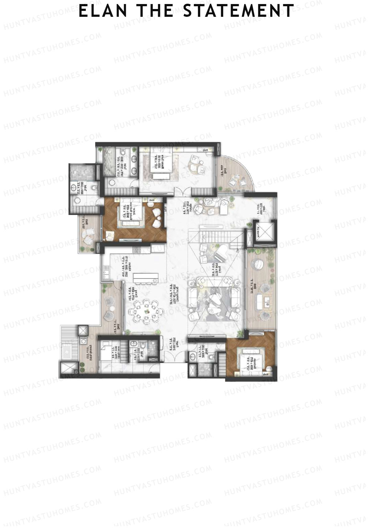 Elan The Statement Tower 5 Unit 1 TYPE PH LW(Penthouse) Floor Plan