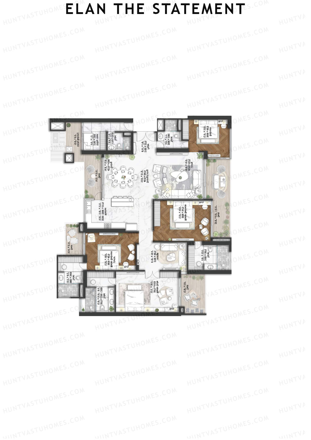 Elan The Statement Tower 5 Unit 2 Floor Plan