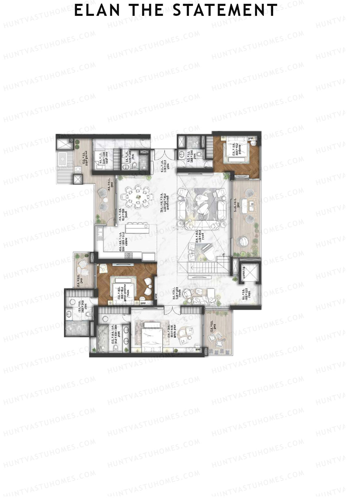 Elan The Statement Tower 5 Unit 2 TYPE PH LW(Penthouse) Floor Plan