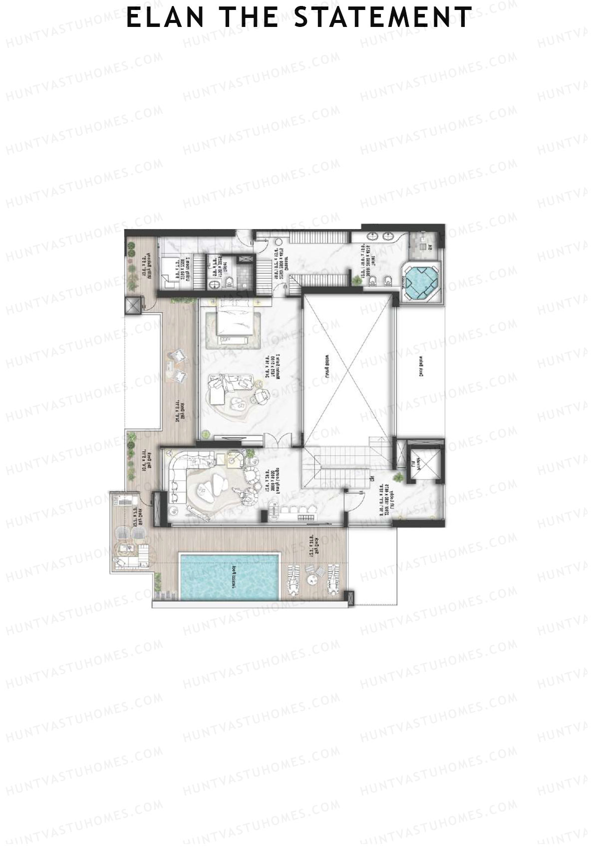 Elan The Statement Tower 5 Unit 2 TYPE PH LW(Penthouse) Floor Plan