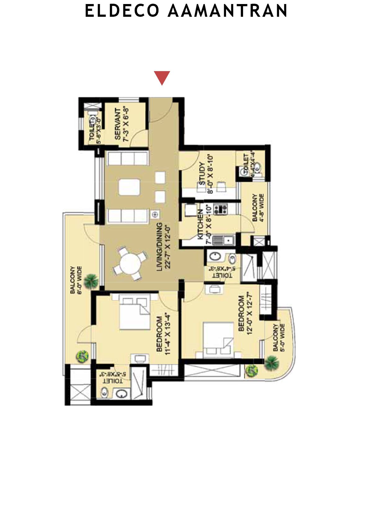 Eldeco Aamantran Tower S2 Unit B Floor Plan