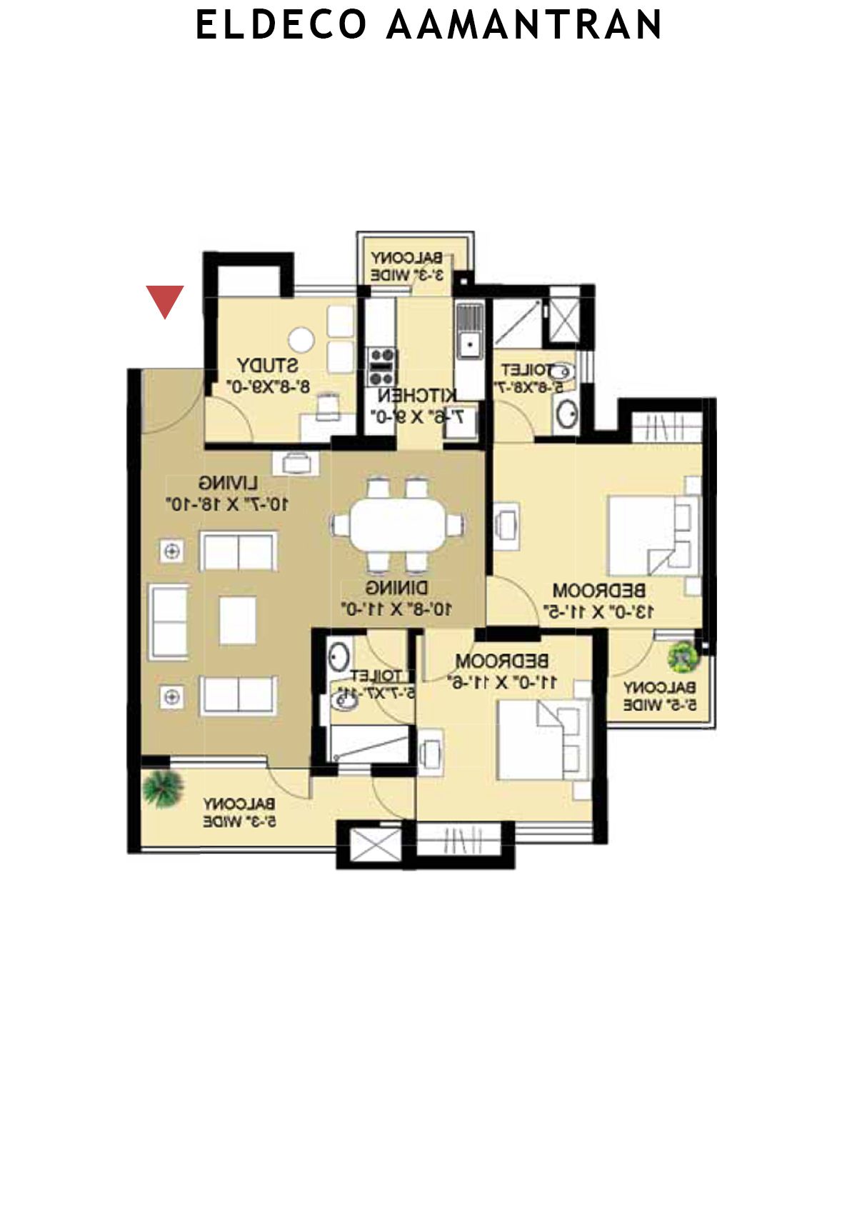 Eldeco Aamantran Tower S5 Unit G Floor Plan