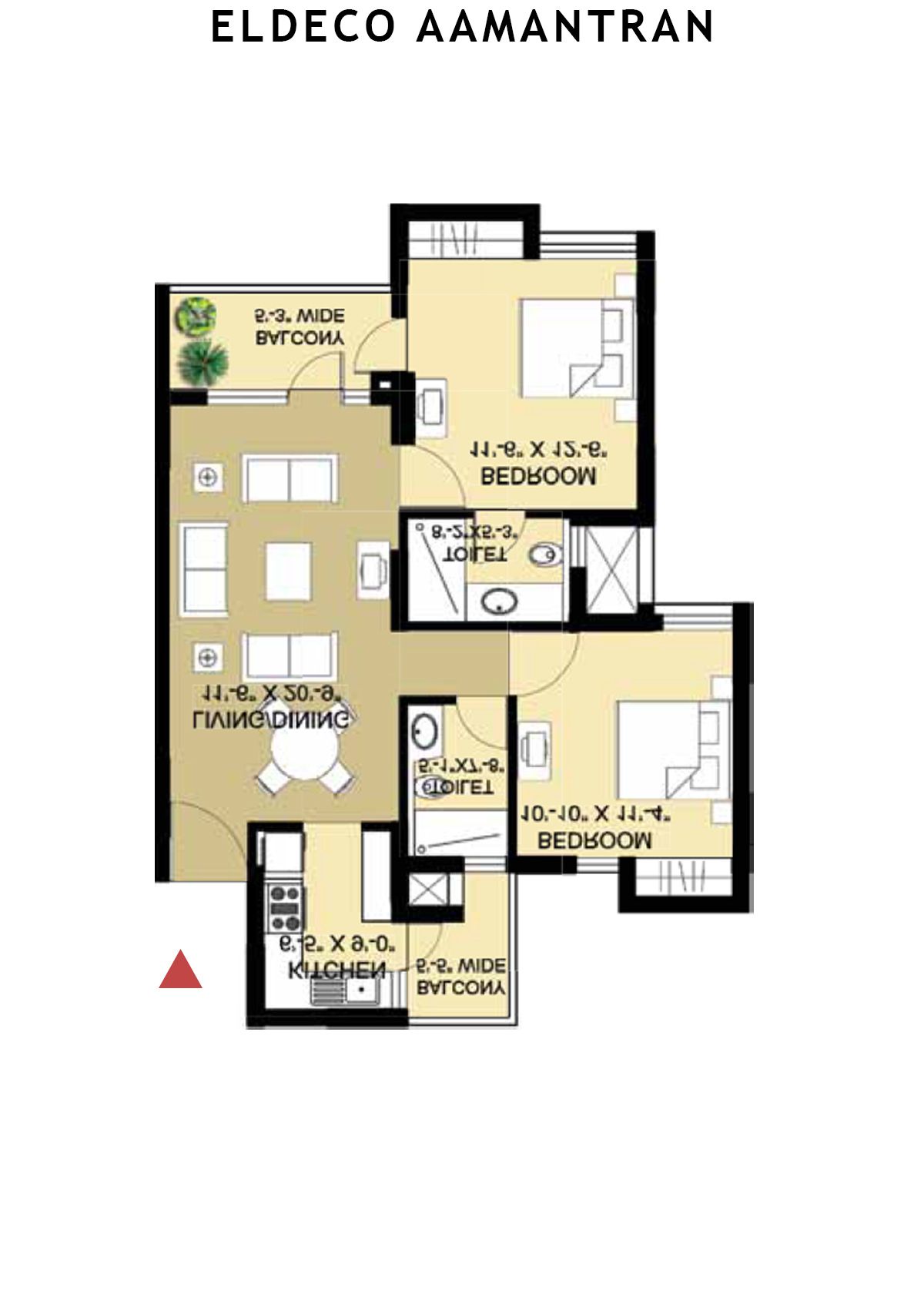Eldeco Aamantran Tower S6 Unit H Floor Plan