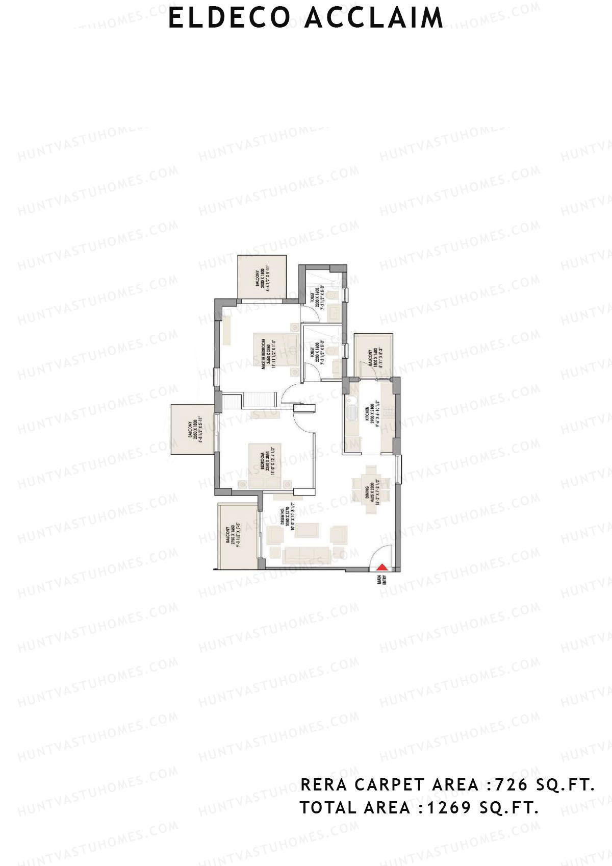 Eldeco Acclaim Tower 10 Unit 1 Floor Plan