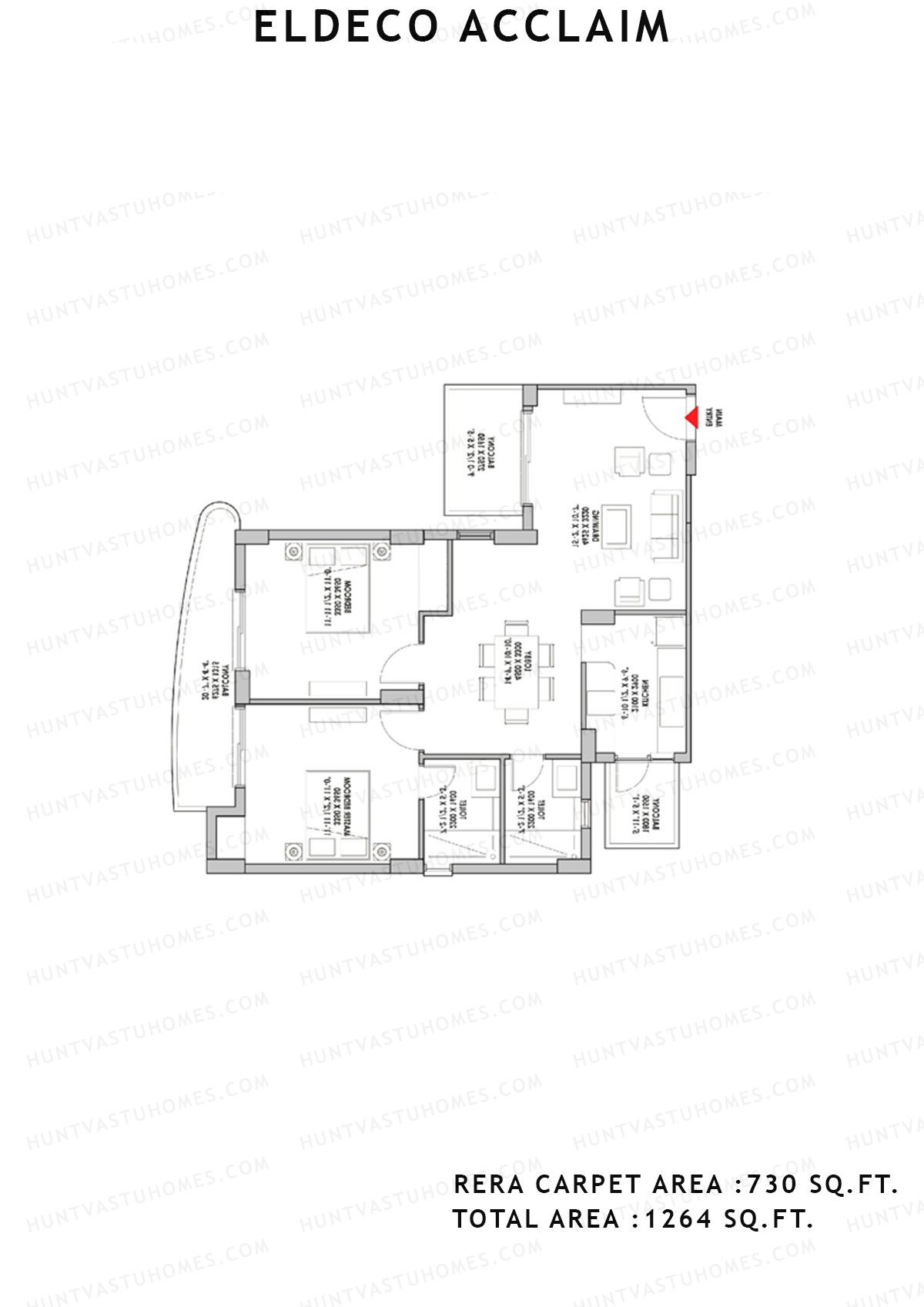 Eldeco Acclaim Tower 10 Unit 2 Floor Plan